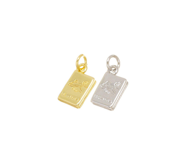 Airplane Passport Charm Aviation Gift for TravelersCPG769: Gold / 10pcs
