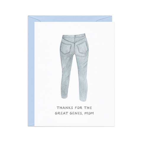 Mom Genes — Denim Jeans Pun Mother's Day Card