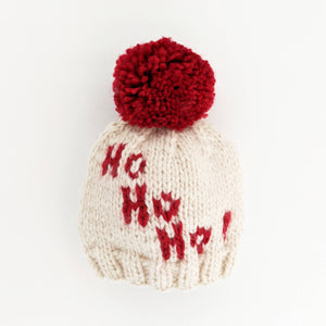 Ho Ho Ho! Hand Knit Beanie Hat SALE: L (2-6 years)