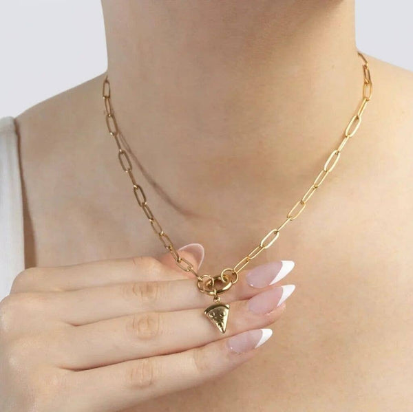 18K Gold PVD Stainless Steel Pizza Charm: Gold
