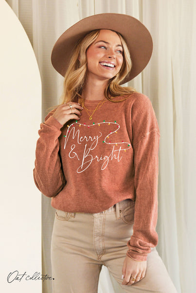 MERRY AND BRIGHT   Mineral Graphic Sweatshirt   : DUSTY FOREST / M