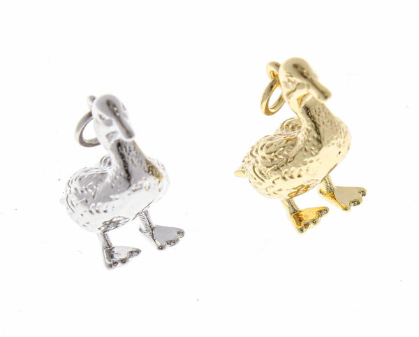 18k Gold/Silver 3D Baby Chick & Duckling Charm CPG-CPS2370: Gold / 5 pcs