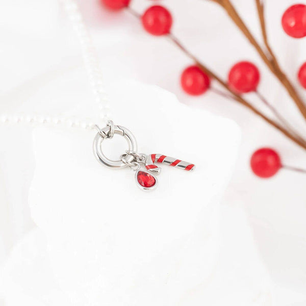 18K Gold PVD Stainless Steel Candy Cane Charm: Gold