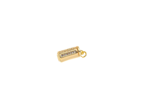 18k Gold Mini Cola Soda CZ Dangle Charm Pendant CPG1523: 3pcs