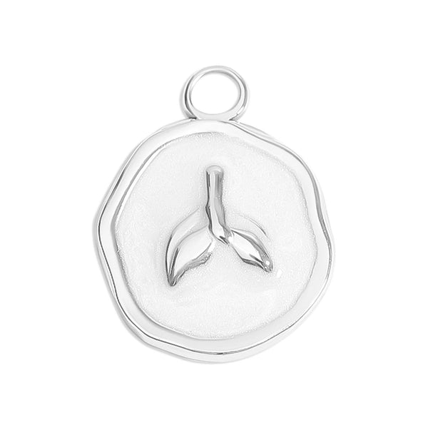 18K Gold PVD Whale Tail Epoxy Charm: Gold