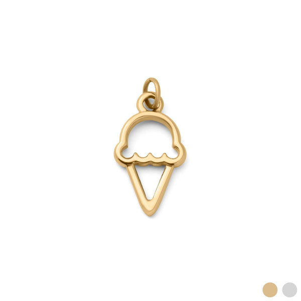 18K Gold PVD Stainless Steel Ice cream Charm: Gold