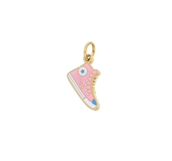 Pink Gold Tennis Shoes Charm For Jewelry Making SSPG48: 6pcs