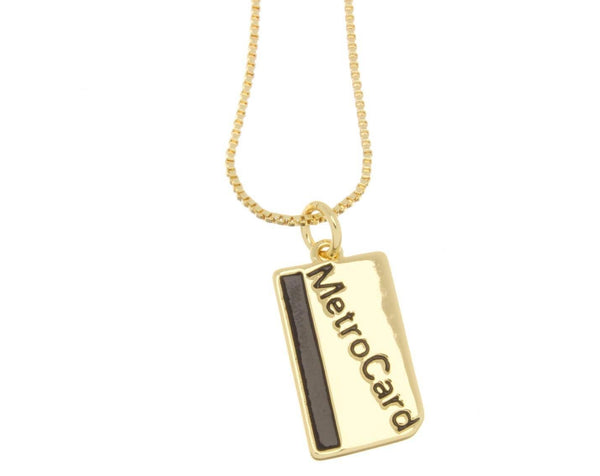 Gold Metro Card Charm, Souvenir, Subway Enthusiast, CPG2528: 6pcs