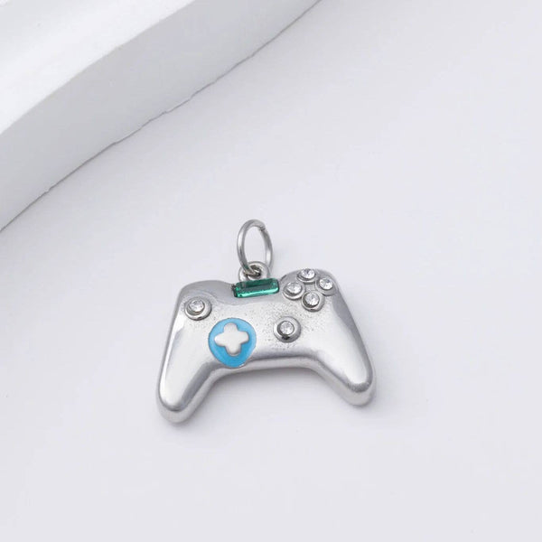 18K Gold PVD Stainless Steel Game Controller Charm: Gold