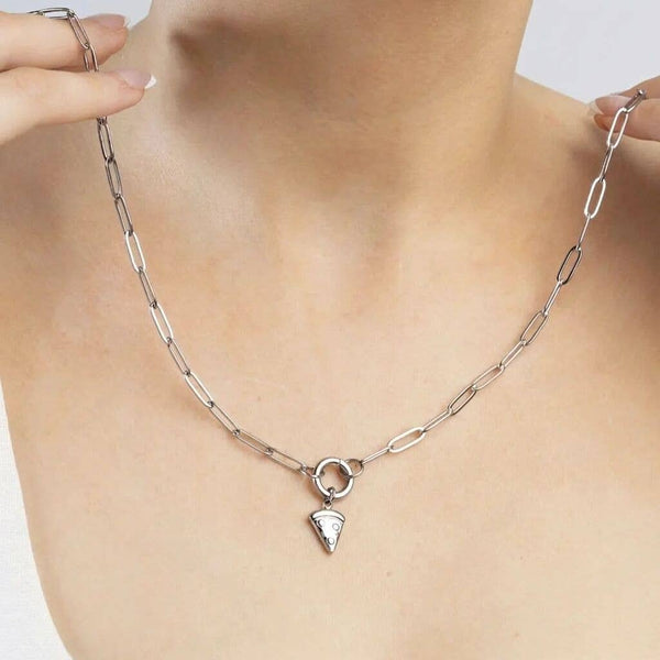 18K Gold PVD Stainless Steel Pizza Charm: Gold