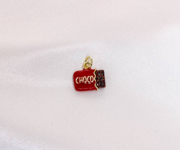 Gold Mini Chocolate Bar Charm for Jewelry Making, CPG2891: 3pcs