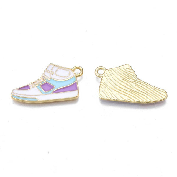 Gold Alloy Sneaker Charm: Purple