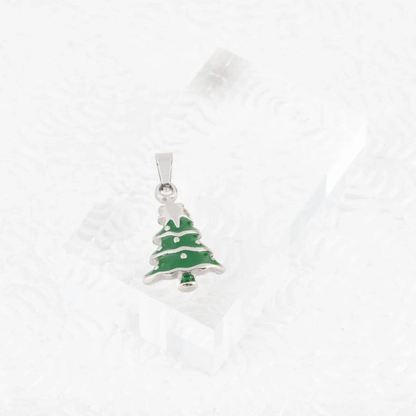 18k Gold PVD Stainless Steel Christmas Tree Charm: Gold