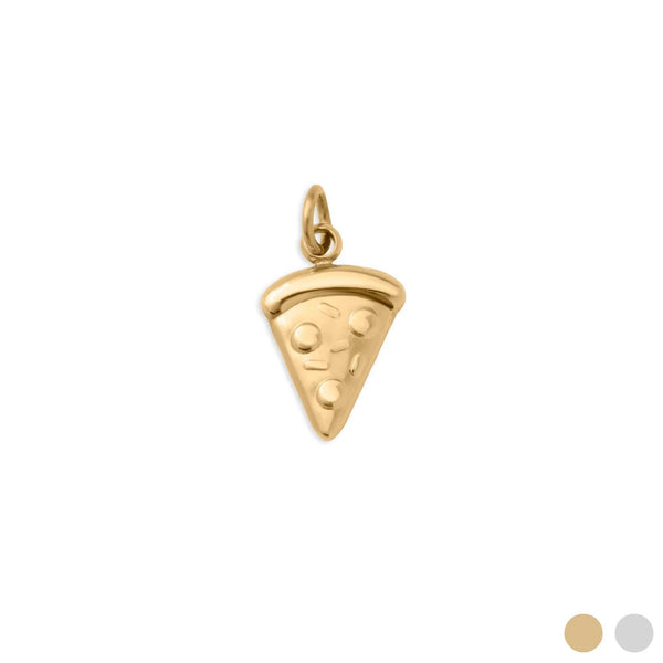 18K Gold PVD Stainless Steel Pizza Charm: Gold