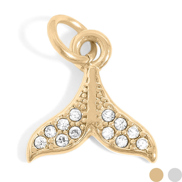 18K Gold PVD Stainless Steel Mermaid Tail Charm: Gold