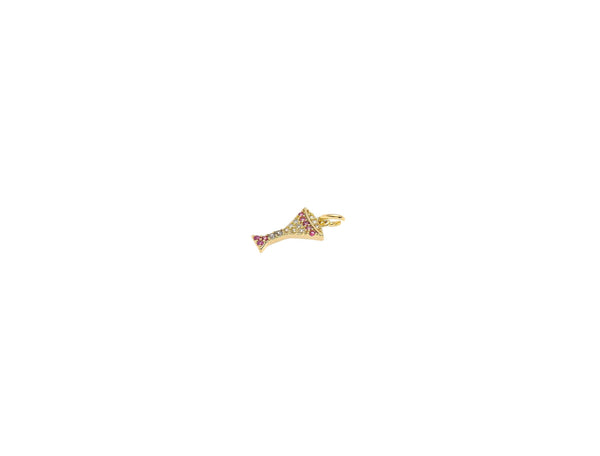 18k Gold Party Drink Cocktail Glass Charm Set CPG1543: 5pcs
