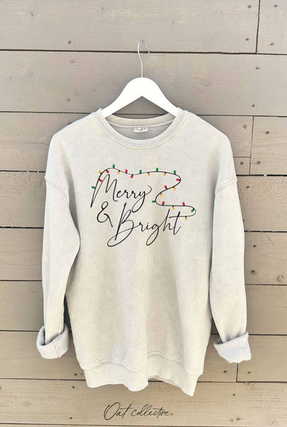 MERRY AND BRIGHT   Mineral Graphic Sweatshirt   : DUSTY FOREST / M