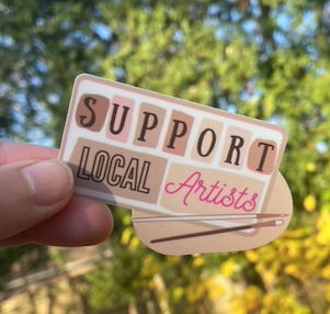 Support Local Artists Vinyl Sticker, 3"x2" Vinyl Sticker
