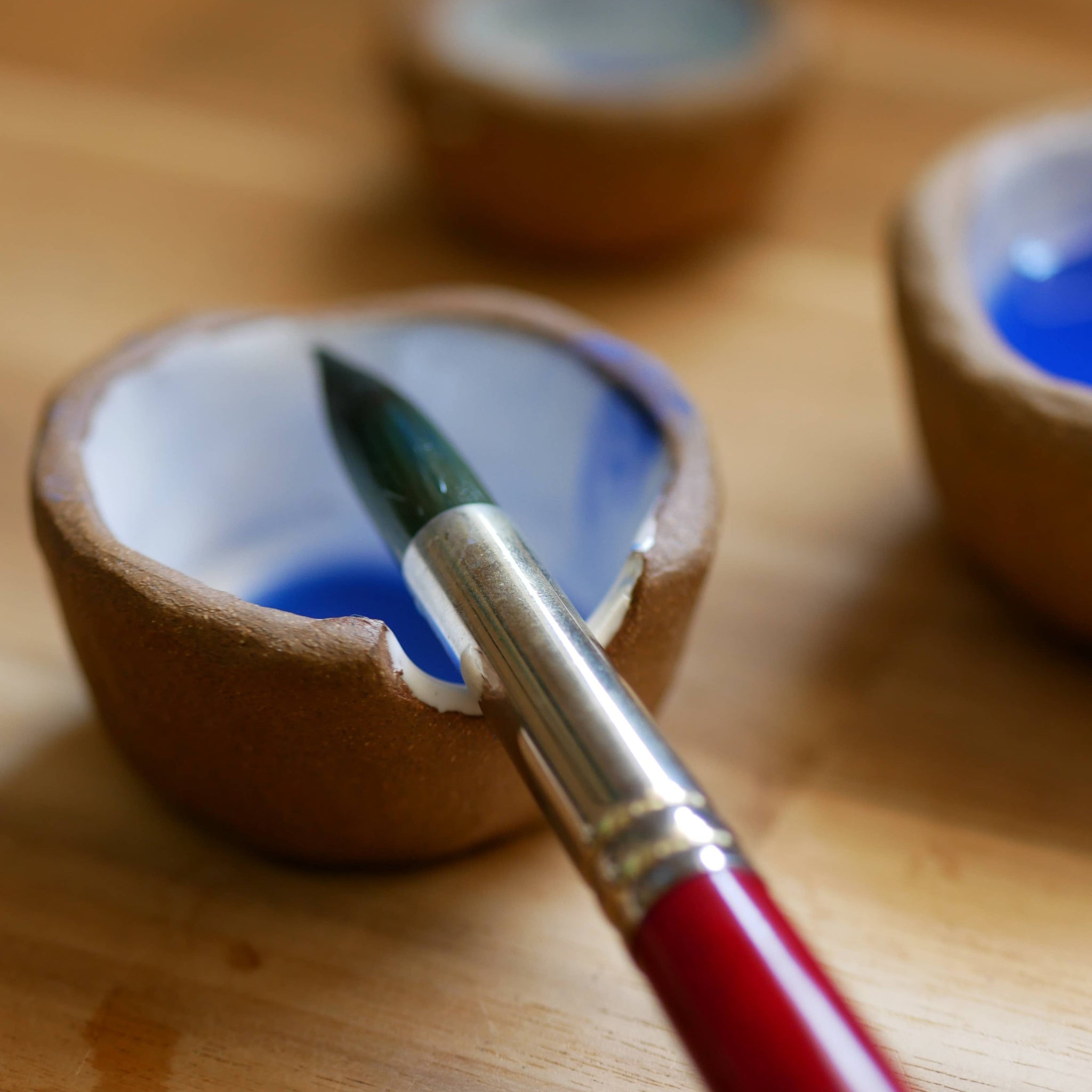 Hybrid Paint Brush Rest and Mixing Dish -Handmade Art Supply