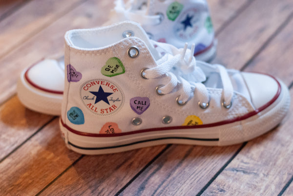 Candy Heart Converse | Hand Painted Valentine's Day Converse