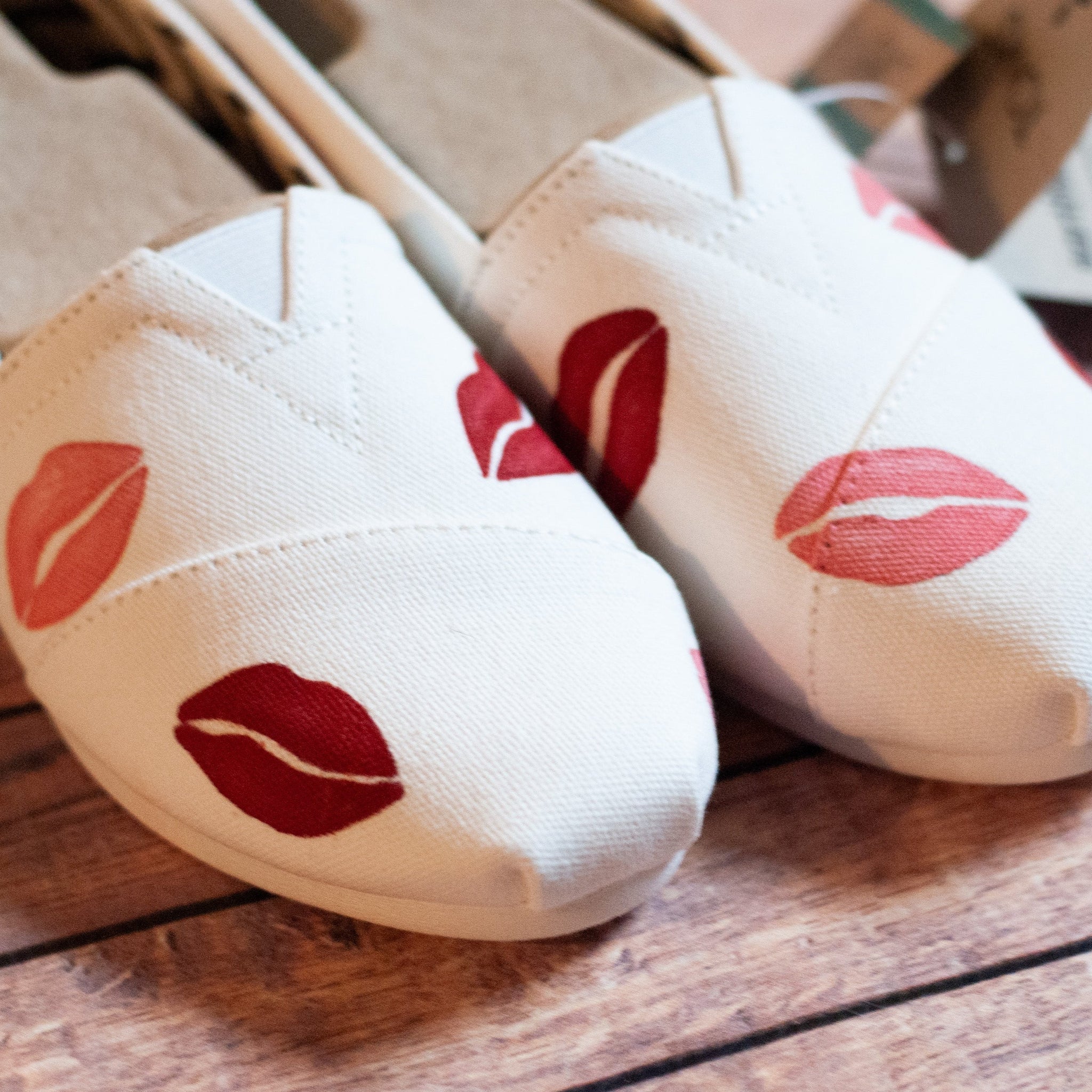 Valentine's Day Lip Toms | Hand Painted Toms