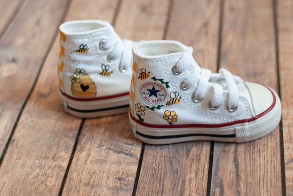 Honey & Bee High Top Converse | Custom Bee Converse