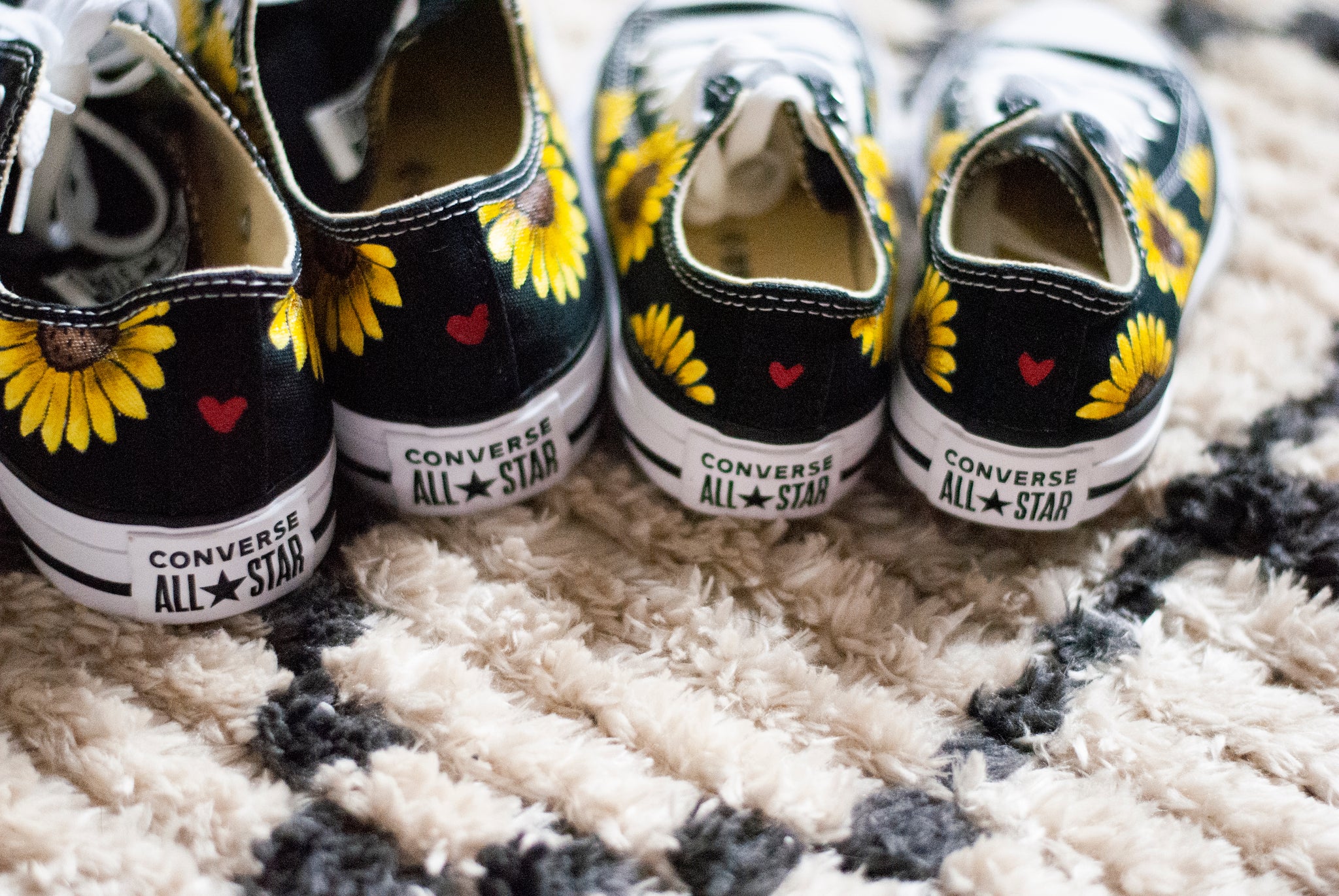 Store Custom painted converse w sunflowers 7