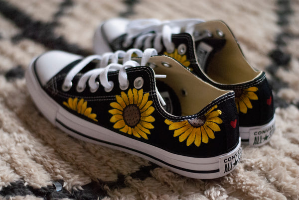 Sunflower Low Top Converse | Custom Sunflower Converse