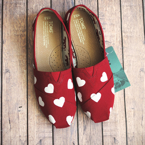 Heart Hand Painted Toms