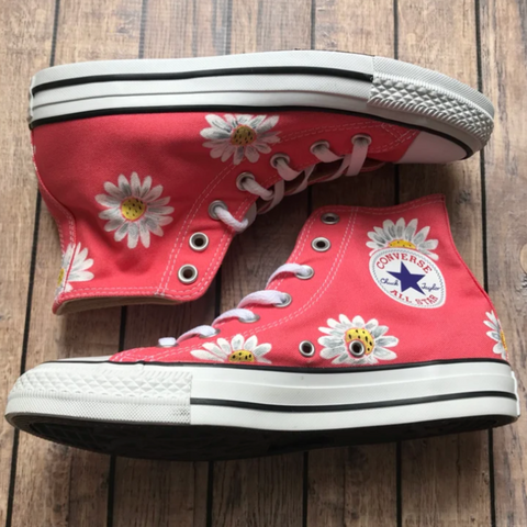 Daisy Hand Painted High Top Converse
