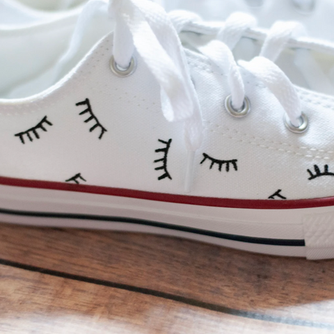 White Lash Converse || Hand Painted Converse