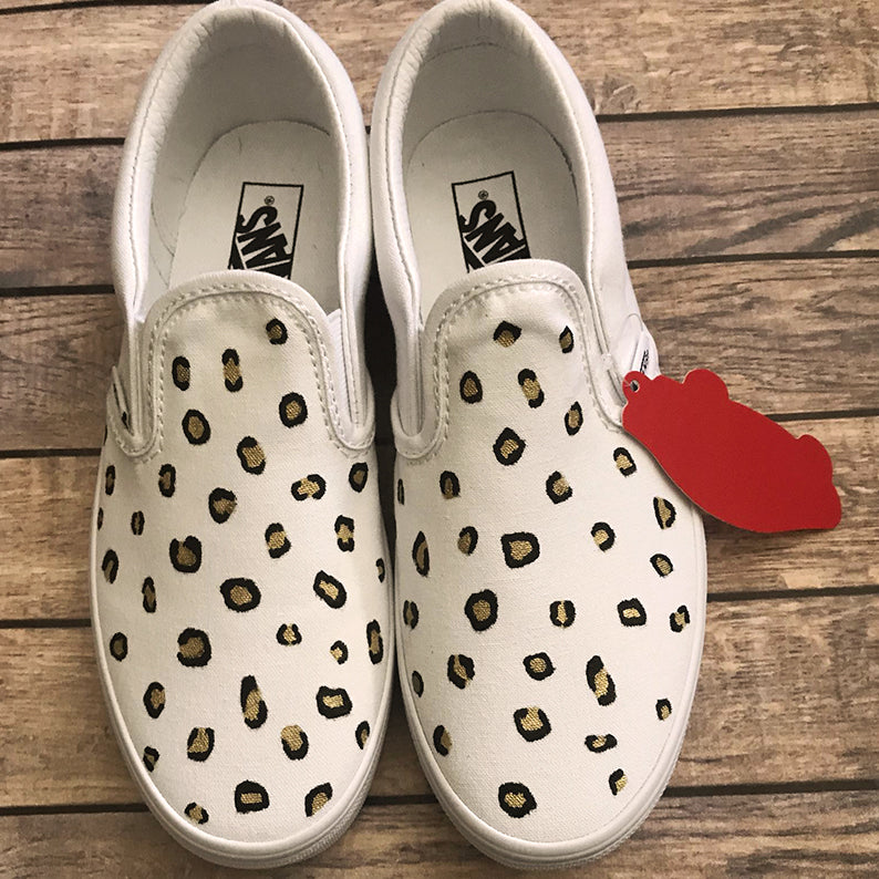 Painted Vans Multicoloured Leopard Print Vans Rainbow Leopard