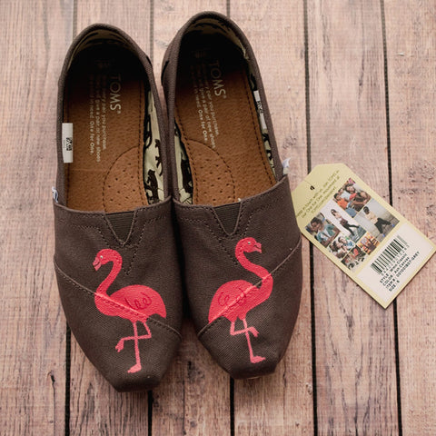 Flamingo Toms | Custom Painted Toms