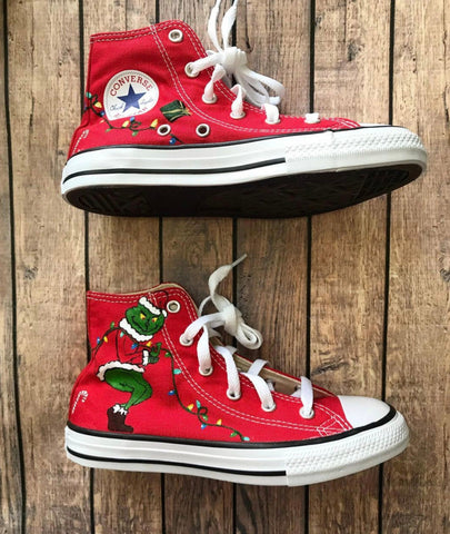 Christmas High Top Converse | Painted Converse