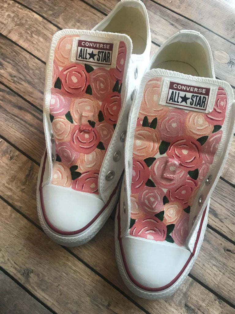 Rose Painted Converse love, Paint