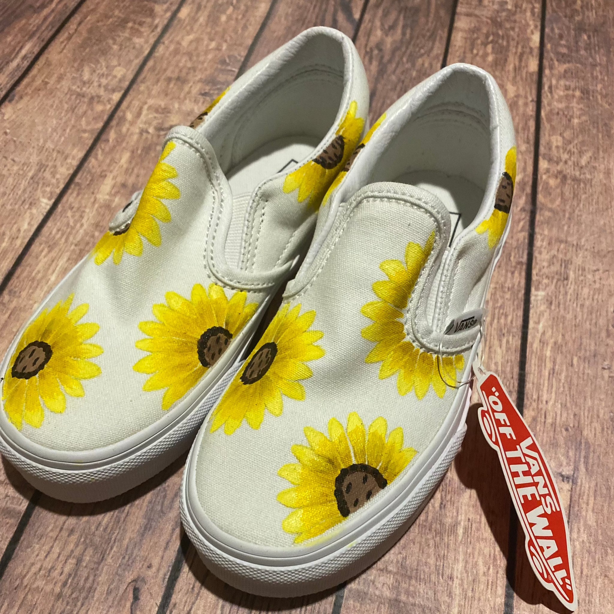 Youth Size 1 - Sunflower Slip On Vans