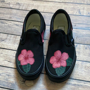Ready To Ship| Floral Vans Youth Size 12.5