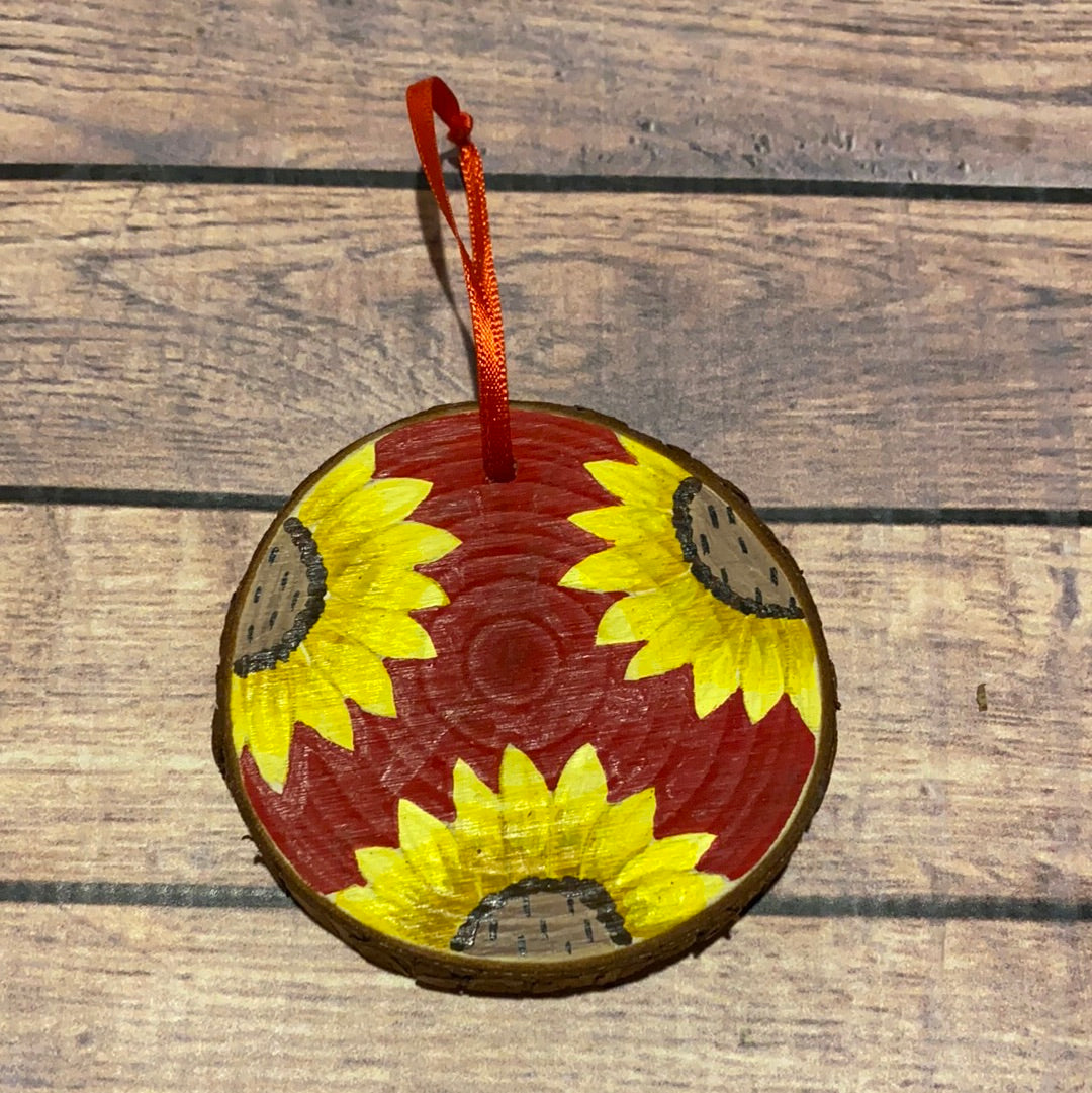 Ready to Ship | Sunflower Wooden Ornament