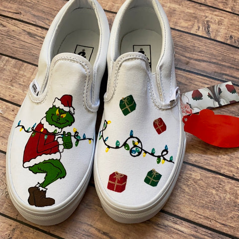 Ready To Ship | Christmas Vans Youth Size 3